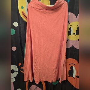 Women's Heathered Red Pink Lularoe Skirt Leggings Material A Line Full Length L